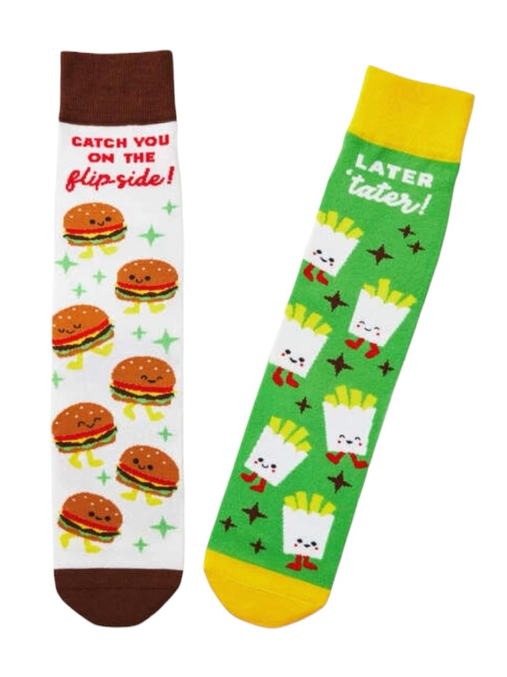 Hallmark New Burger and Fries Set Novelty Print Crew Socks